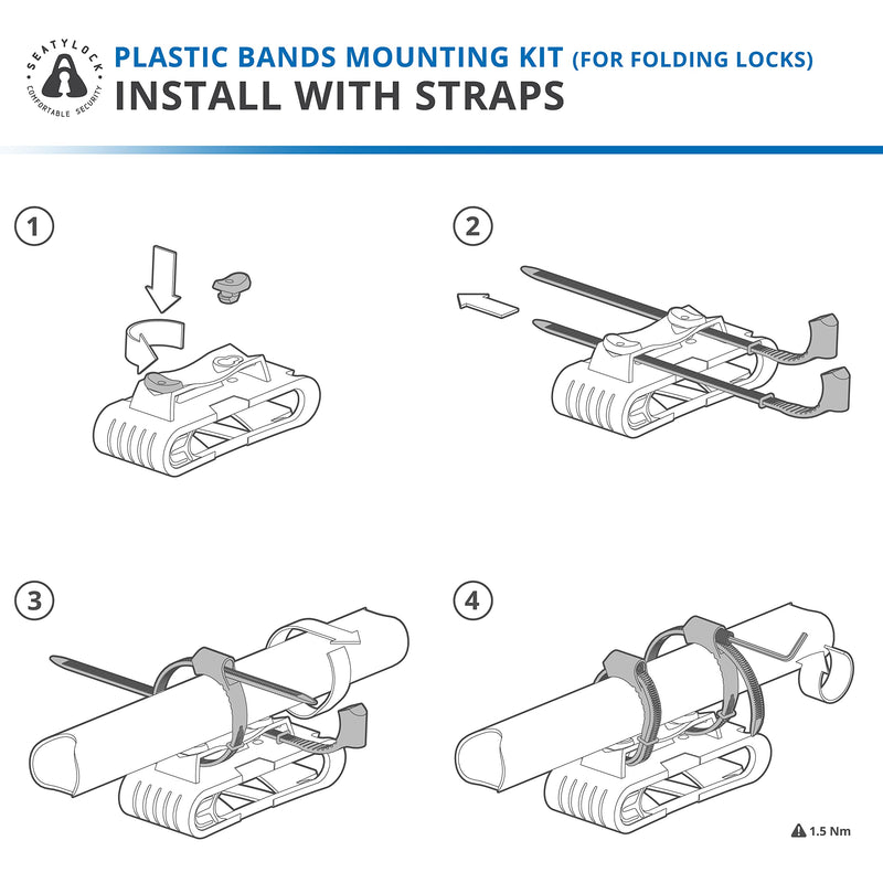 FoldyLock Accessory Mounting Kit for Seatylock Folding Bike Locks - BeesActive Australia