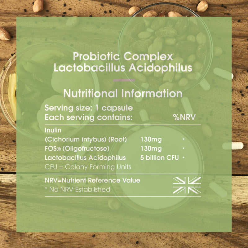 Lactobacillus Acidophilus Probiotics & Prebiotics (120 Capsules) for Digestive, Gut Health - No Artificial Fillers - Easy to Swallow Capsules - 5 Billion CFU, UK Made by INNOPURE 120 Count (Pack of 1) - BeesActive Australia