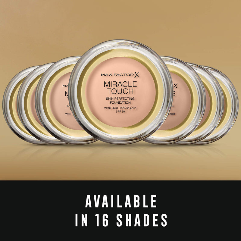Max Factor Miracle Touch Foundation, New and Improved Formula, SPF 30 and Hyaluronic Acid, 78 Sand Beige 11.5 g (Pack of 1) - BeesActive Australia