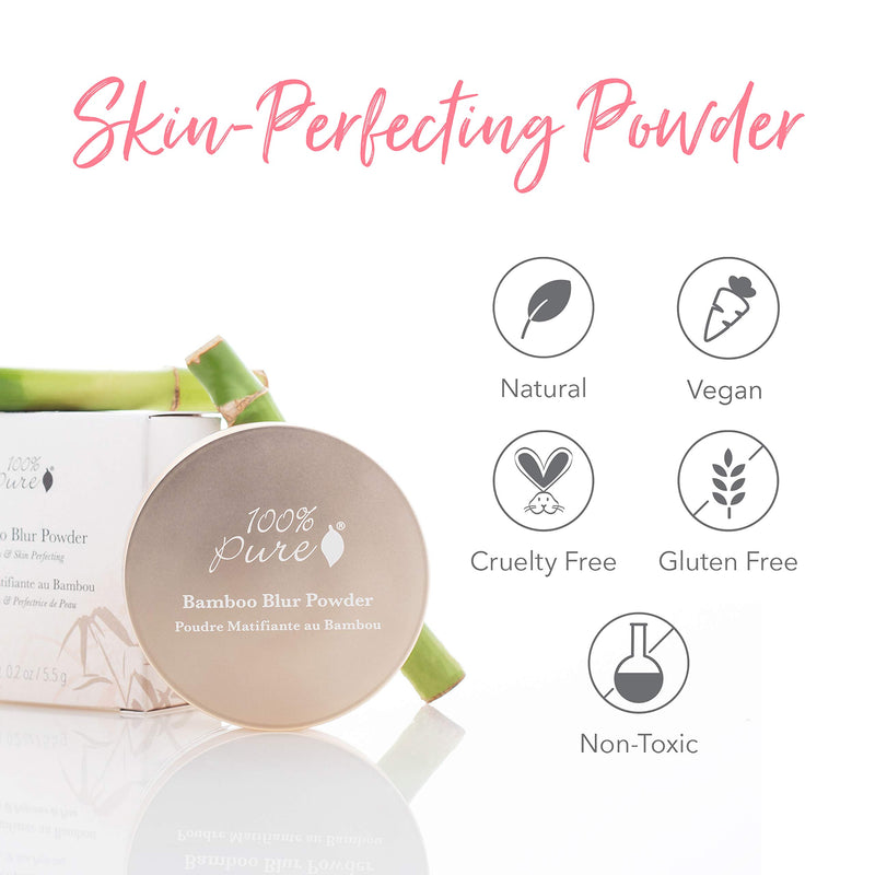 100% PURE Bamboo Blur Powder, Translucent, Setting Powder, Loose Face Powder for Setting Makeup, Lightweight, Long Lasting Face Makeup, Vegan Makeup - 0.2 Oz Transluscent - BeesActive Australia