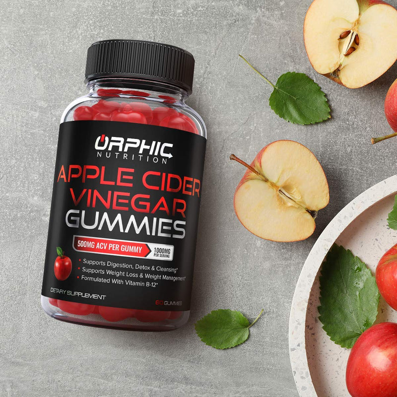Apple Cider Vinegar Gummies - 1000mg - Formulated to Support Weight Loss Efforts & Gut Health* - Supports Digestion, Detox & Cleansing* - ACV Gummies W/VIT B12, Beetroot & Pomegranate (60 Gummies) 60 Count (Pack of 1) - BeesActive Australia