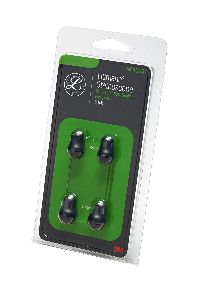 3M Littmann Stethoscope Spare Parts Kit, Snap Tight Soft-Sealing Eartips, Black, Large and Small, 40001 - BeesActive Australia