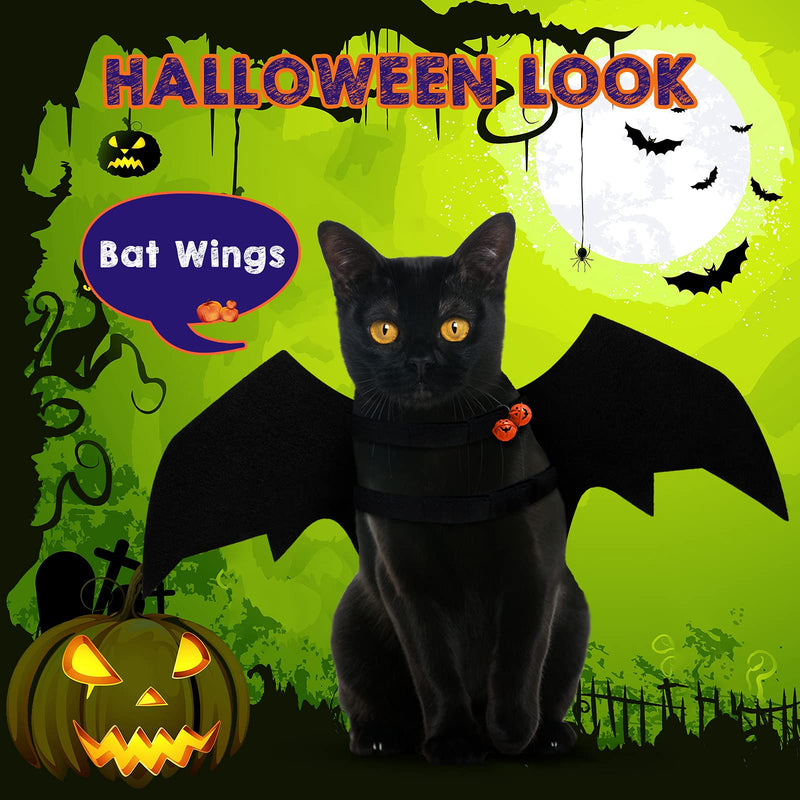 5 Pieces Halloween Cat Costumes Cat Bat Wings Kitten Costume Cat Vampire Cloak Reversible Pumpkin Bat Cape Cat Pumpkin Witch Purple Cloak Red Cloak - BeesActive Australia