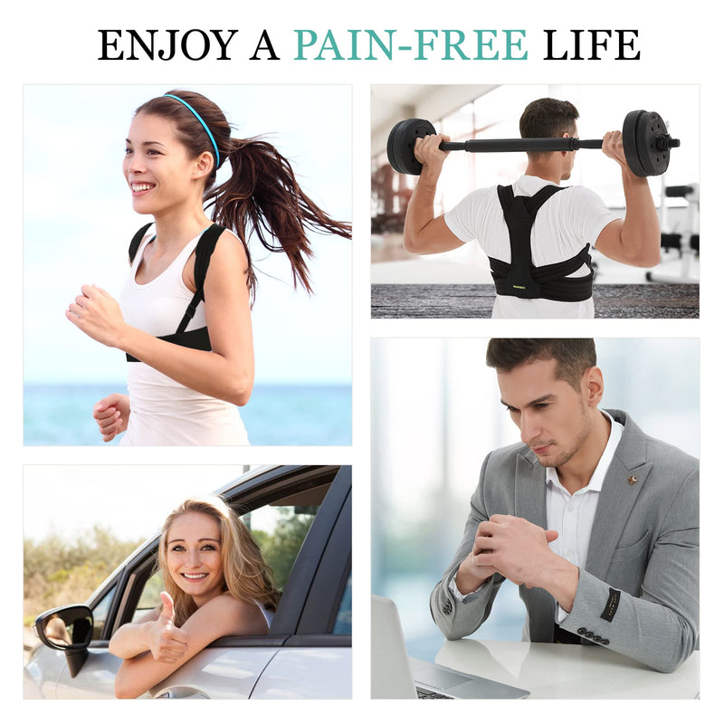 Posture Corrector for Men and Women, Adjustable Upper Back Brace, Muscle Memory Support Straightener, Providing Pain Relief from Neck, Shoulder, and Upper and Lower Back, Large-X Large(37''-47'') - BeesActive Australia