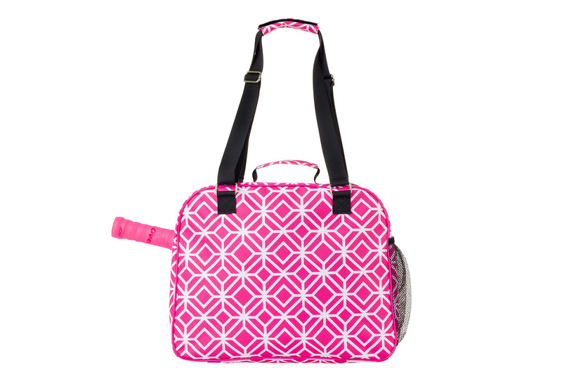 Thorza Pickleball Bag for Women with Paddle Holder, Mesh Side Pocket, Large Inner Storage, Carry Handle, and Adjustable Shoulder Strap, Sports Equipment for Amateurs and Pros, Pink - BeesActive Australia