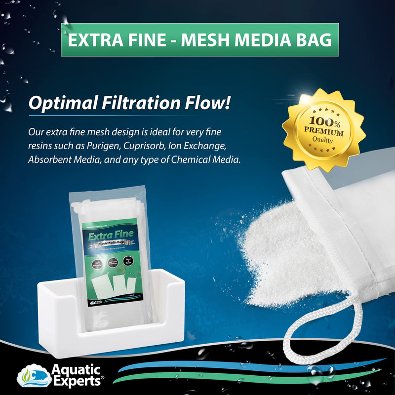Fine Mesh Filter Media Drawstring Bags - Pouches are Ideal Aquarium Filtration Extra Fine 3"x 8" - 4 pack - BeesActive Australia