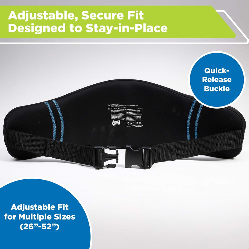 AQUA Fitness Deluxe Flotation Belt - Adult Aquatic Swim Belt for Water Aerobics and other Pool Exercise - Black - BeesActive Australia