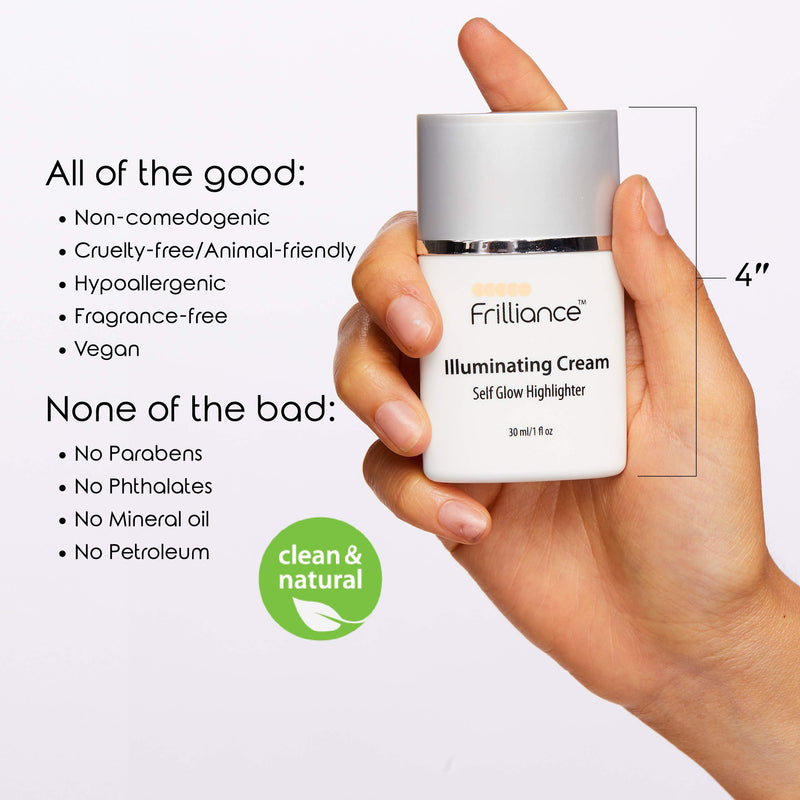 Frilliance Illuminating Cream, Hydrating Self Glow Highlighter, Cruelty Free Hypoallergenic for Teens of All Skin Types, 30 ml / 1 fl oz - BeesActive Australia