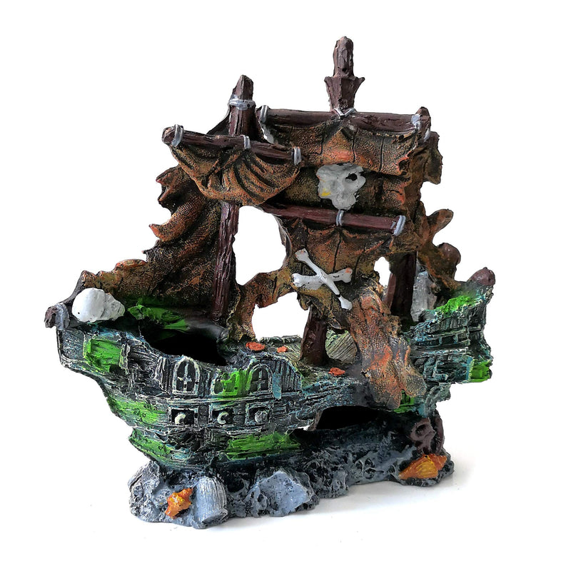 M2cbridge Antique Roman Column Ruins European Castle Aquarium Decorations Fish Tank Hideout Rocks (Pirate Shipwreck) Pirate Shipwreck - BeesActive Australia