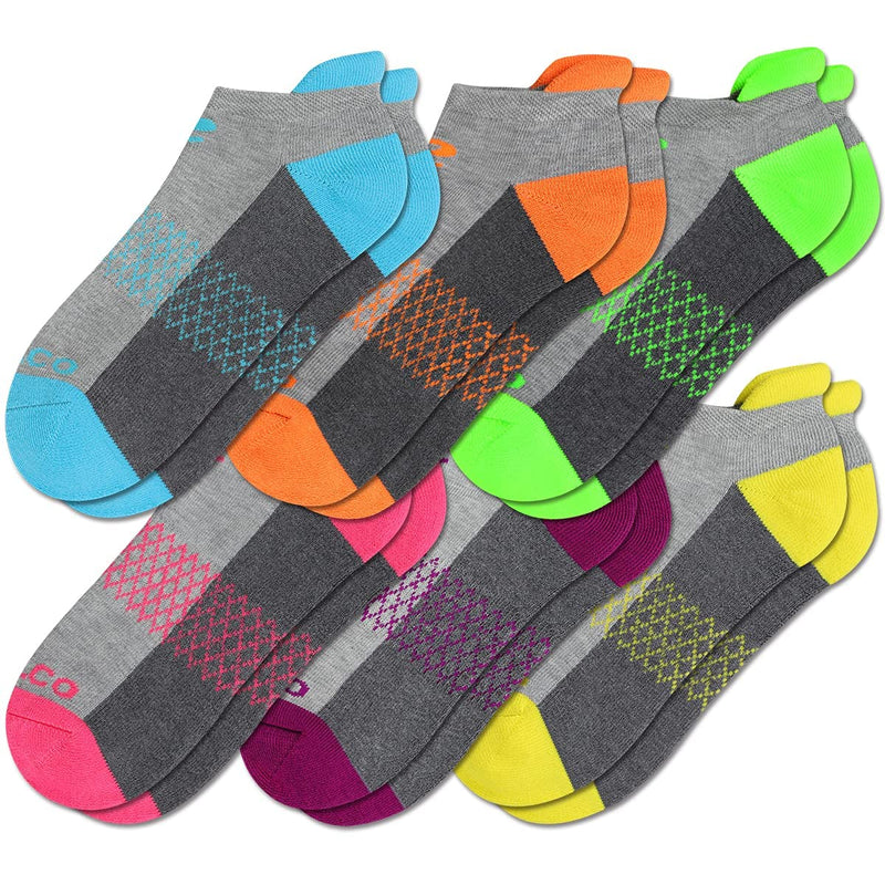 Eallco Womens Ankle Socks 6 Pairs Running Athletic Cushioned Sole Socks With Tab Grey 6 (Women Shoe Size: 7-10) - BeesActive Australia