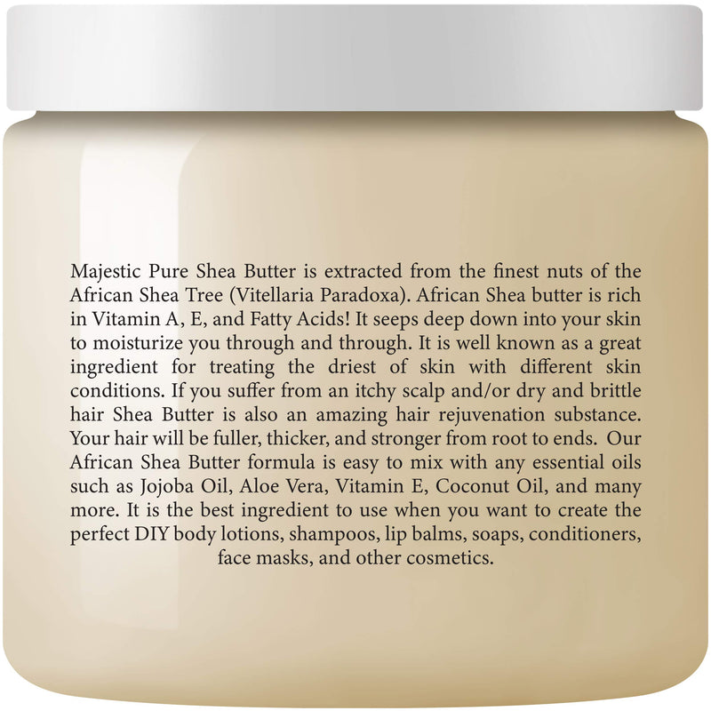 Majestic Pure Shea Butter - raw unrefined Premium Grade - 16 Oz 1 Pound (Pack of 1) - BeesActive Australia