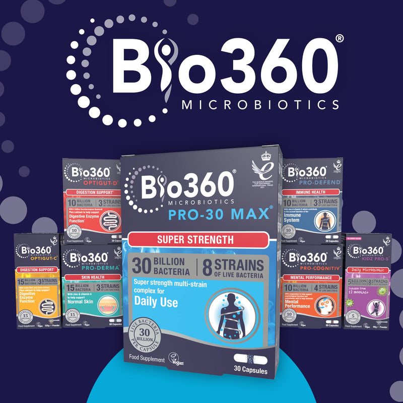 Natures Aid Bio360 Pro-30 MAX (30 Billion Bacteria), from Natures Aid, 30 Capsules Bio360 Pro-30 MAX 30 Capsules - BeesActive Australia