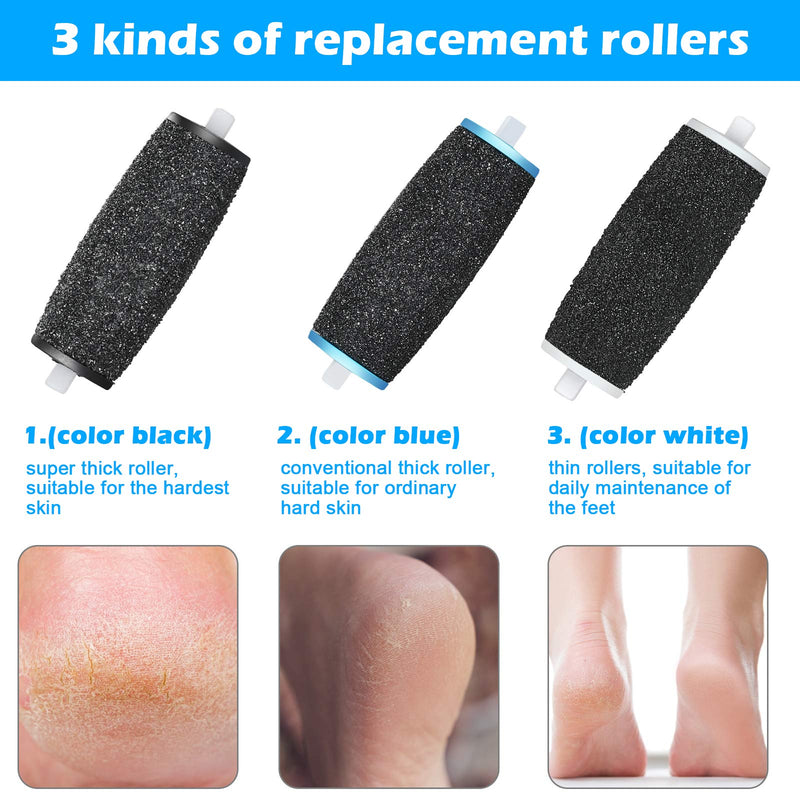 Jorest [10/20 Pcs] Replacement Rollers Refills Compatible with Scholl Velvet Smooth, 3 Types of Roughness, 4 Extra Coarse & 4 Regular & 2 Soft, Electric Foot File Refills, Pedicure Hard Skin Remover 10 Pcs - BeesActive Australia