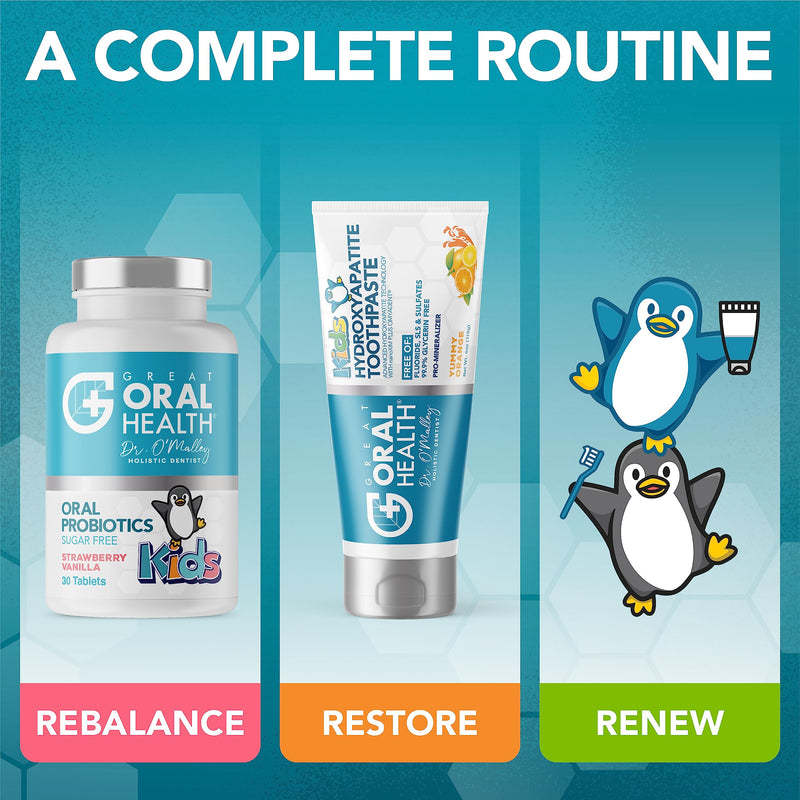 Childrens Oral Probiotics � Oral Care Probiotic for Kids Cavity Prevention & Bad Breath Treatment Supplement w/BLIS K12 M18 Mouth & Gum Health Dentist Formulated 30 Lozenge Strawberry �eBook Included - BeesActive Australia