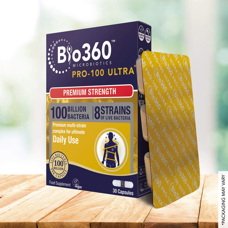 Natures Aid Bio360 Pro-100 Ultra (100 Billion Bacteria), from Natures Aid, 30 Capsules Bio360 Pro-100 Ultra 30 Capsules - BeesActive Australia
