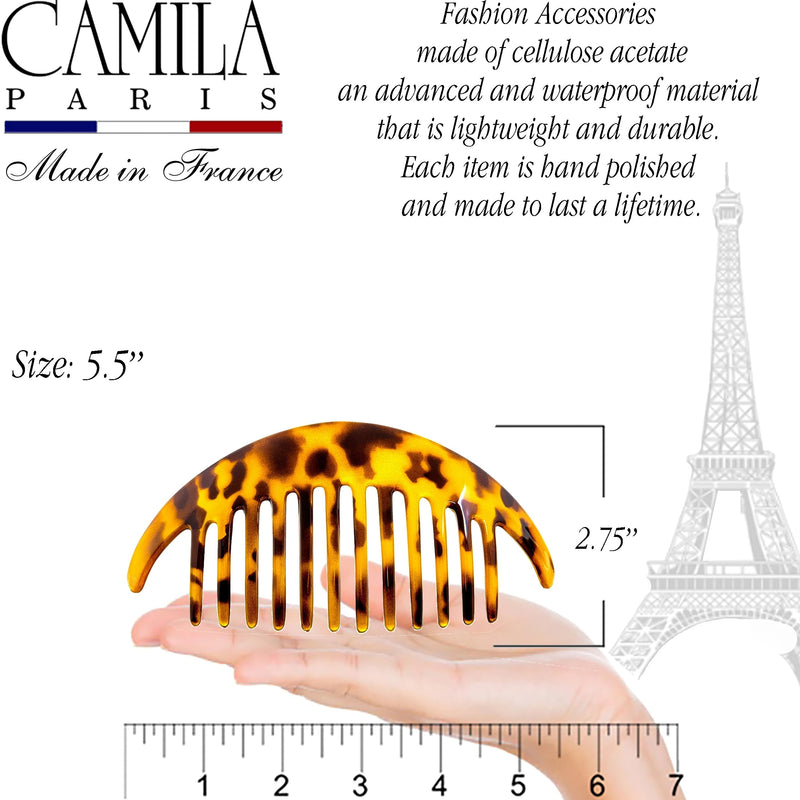 Camila Paris CP2877/2 French Hair Side Combs, Tokyo, Interlocking Combs French Twist Hair Combs, Strong Hold Hair Clips for Women Bun Chignon Up-Do, Styling Girls Hair Accessories, Made in France - BeesActive Australia