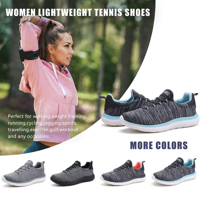 STQ Slip On Sneakers for Women Lightweight Tennis Shoes Comfortable Arch Support 5.5 Aque - BeesActive Australia