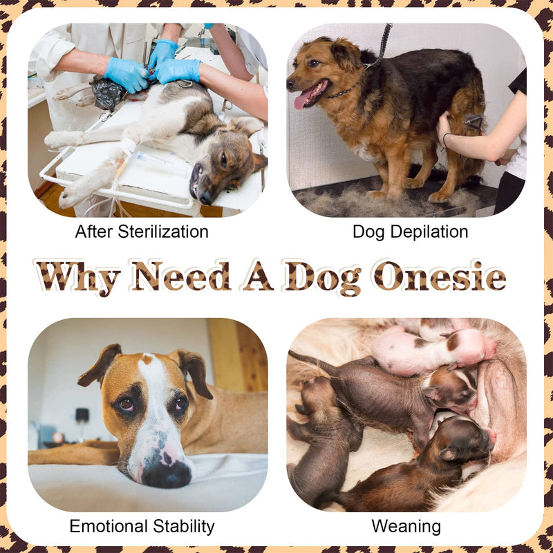 Kuoser Dog Surgical Recovery Suit, Pet Leopard Printed Recovery Shirt Dog After Surgery Vest for Abdominal Wounds Skin Disease, E-Collar & Cone Alternative, Prevent Licking Dog Onesies X-Large (Back:20.1-24.8'', Weight:42-75 LB) Brown - BeesActive Australia