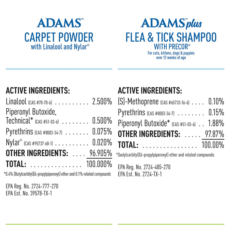 Adams Carpet Powder with Linalool and Nylar Shampoo Bundle - BeesActive Australia