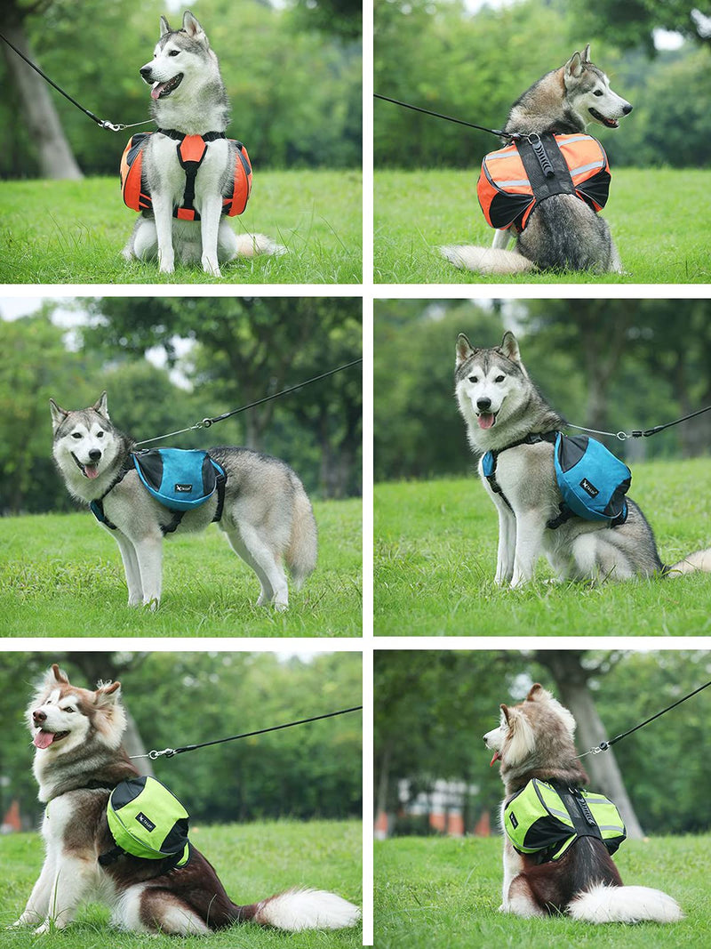 Lifeunion Polyester Dog Saddlebags Pack Hound Travel Camping Hiking Backpack Saddle Bag for Small Medium Large Dogs Orange - BeesActive Australia