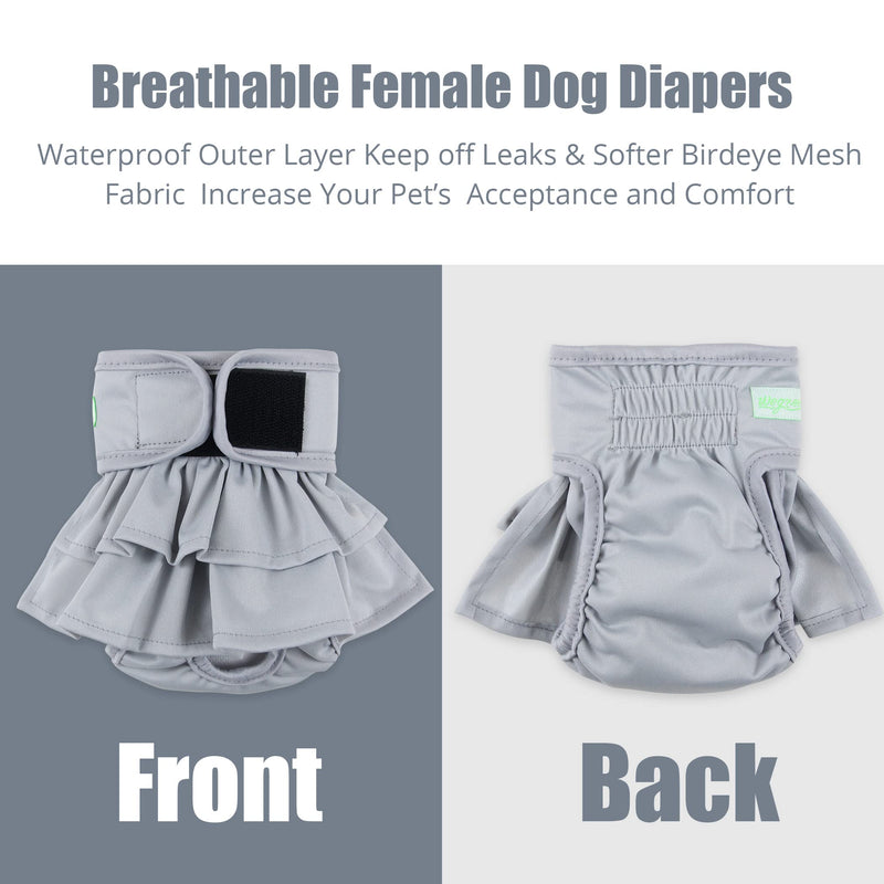 wegreeco Dog Diapers Female (3 Pack), Highly Absorbent Dog Diapers for Female Dogs, Washable Dog Diapers for Dogs in Heat, Incontinence, or Excitable Urination Morandi Medium (Pack of 3) - BeesActive Australia