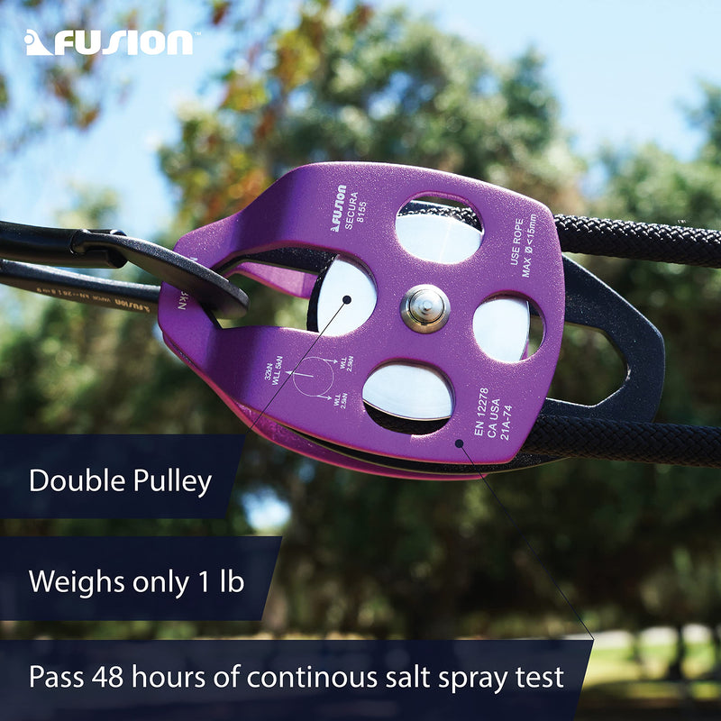 Fusion Climb Secura Double Aluminum Side Swing Pulley Purple - BeesActive Australia