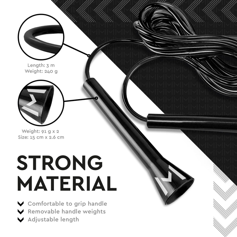 Motivated Mindset Jump Rope for Exercise, Speed and Endurance Training - 5.5” Handles - Skipping Rope for Kids & Adults Aerobic Training at Home or Outdoors - Travel Bag Included - BeesActive Australia
