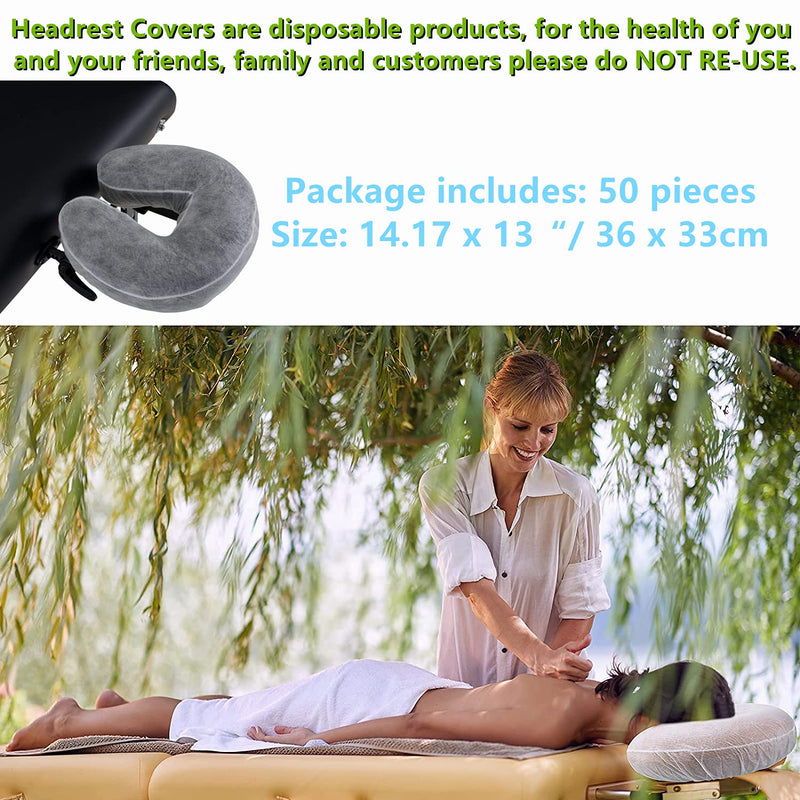 50 Pieces Breathable Disposable Headrest Covers Face Cradle Covers Ultra Soft Non Woven Fabric Face Rest Covers for Massage Tables Beauty Spa Salon Bed, Universal Size 14.17 x 13�/ 36 x 33cm 50pcs-white - BeesActive Australia