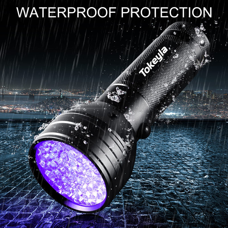 Tokeyla UV Flashlight Black Light, 51 LED UV Light Handheld Blacklight, Pet Urine Detectors 395nm Detector for Pet Urine, Dog/Cat Urine Stains, Bed Bug and Scorpions（Battery Not Included） - BeesActive Australia