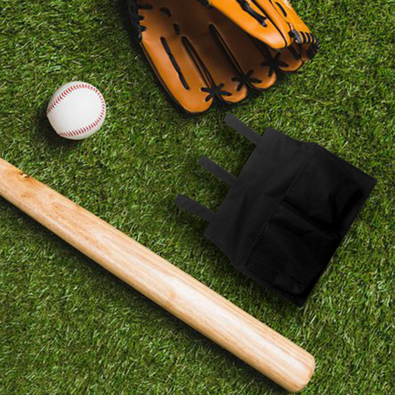 Joewuzun 2pcs Umpire Ball Bag Umpire Gear Oxford Black Fabric with 2 Side Pockets Umpire Gear for Baseball Large Softball Belt Extra - BeesActive Australia