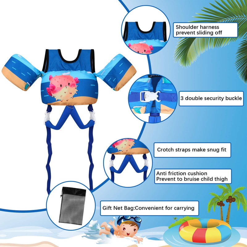 TOAUXUNG Adjustable Kids Swim Vest for Baby Swimming Training,Infant Baby Vest Swim Aid for 22-66 Pounds Boy and Girl Puffer - BeesActive Australia
