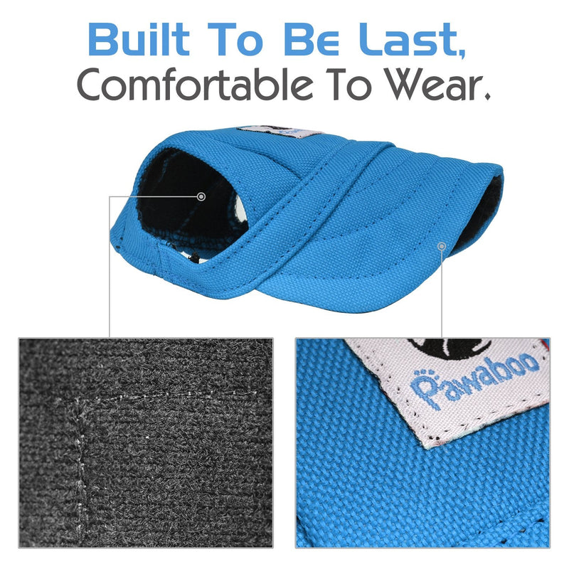 Pawaboo Dog Baseball Cap, Adjustable Dog Outdoor Sport Sun Protection Baseball Hat Cap Visor Sunbonnet Outfit with Ear Holes for Puppy Small Dogs Large (Pack of 1) Blue - BeesActive Australia