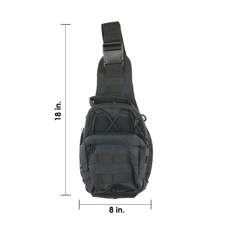 Reliant Outdoor Large Adjustable Sling Bag for Men and Women with Zipper Pockets, Perfect for Hiking, Travel, Running, and Cycling Black Sling Bag - BeesActive Australia