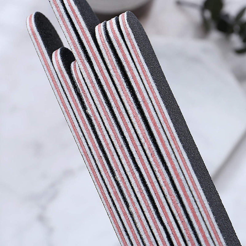 Nail File 10 PCS Professional Double Sided 100/180 Grit Nail Files Emery Board Black Manicure Pedicure Tool and Nail Buffering Files - BeesActive Australia