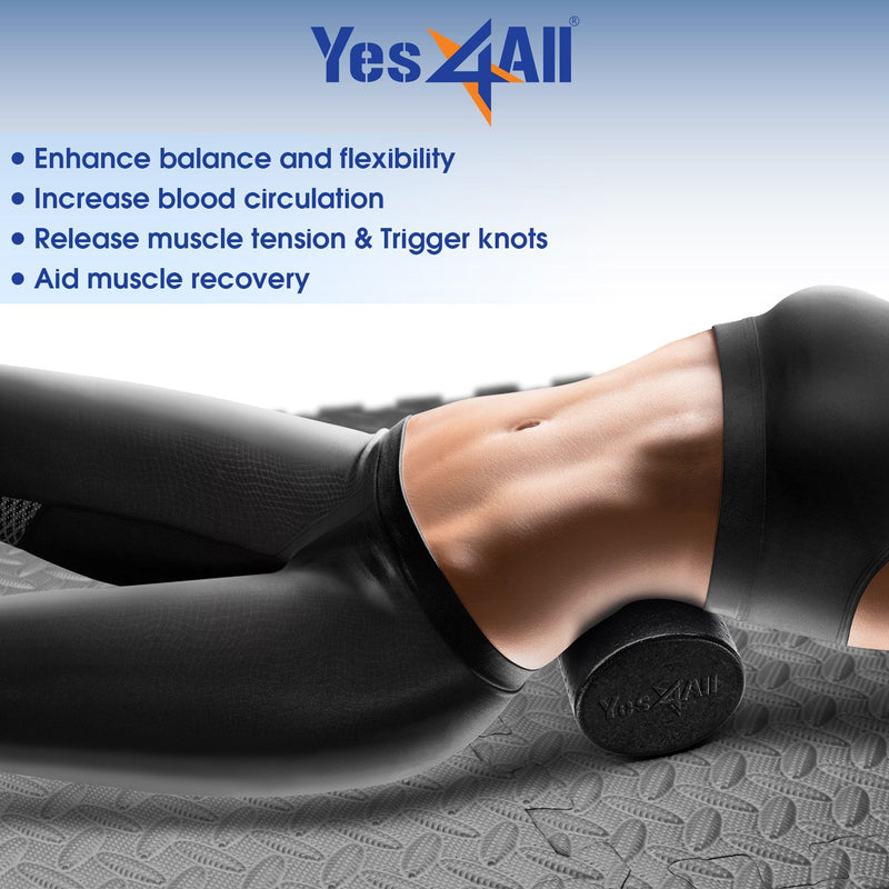 Yes4All EPP Exercise Foam Roller – Extra Firm High Density Foam Roller – Best for Flexibility and Rehab Exercises 12-inch Black - BeesActive Australia