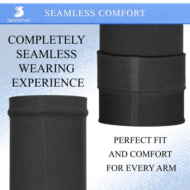 Cooling Arm Sleeves for Men & Women – Sports Arm Sleeve and Tattoo Sleeve Covers by SportsTrail Black 1 Pair - BeesActive Australia