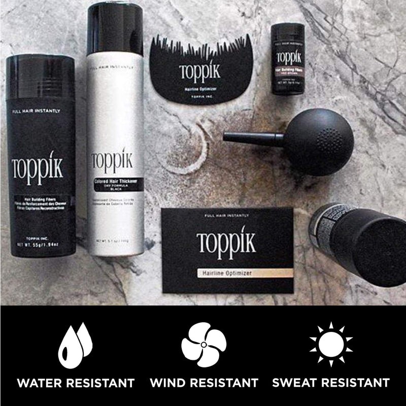 Toppik Hair Building Fibres Powder, Black, Keratin-Derived Fibres for Naturally Thicker Looking Hair, 27.5g - BeesActive Australia