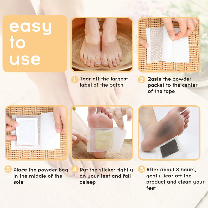 Foot Pads 100PCS Relief Stress Foot Patches Care Natural Ginger Powder for Home Improve Deep Sleep (Gold) Gold - BeesActive Australia