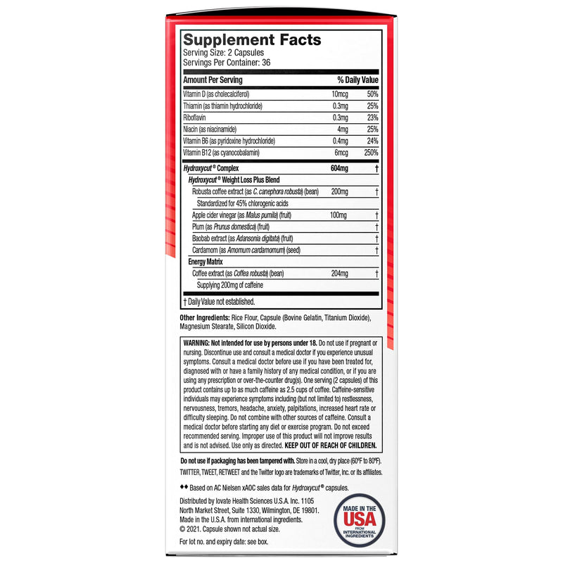 Weight Loss Pills for Women & Men Hydroxycut Original Weight Loss Supplement Pills Metabolism Booster for Weight Loss Weightloss & Energy Supplements, 72 Caps (Packaging May Vary) Stimulant - BeesActive Australia