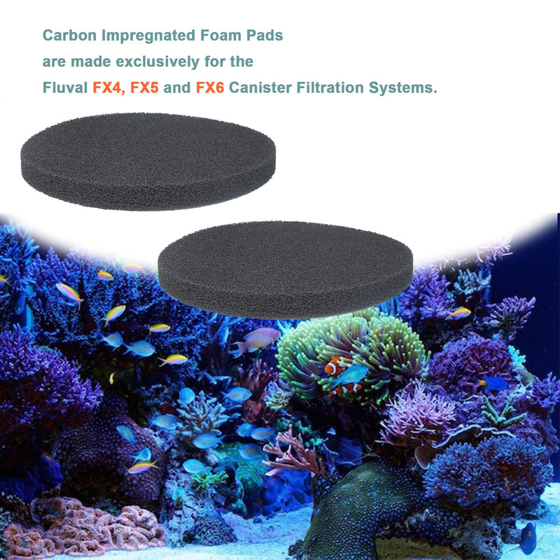 Fx4 Carbon Filter Pads Compatible with Fluval FX4 / FX5 / FX6 Canister Filter,Replacement Carbon Impregnated Foam Pads Pack of 6 - BeesActive Australia