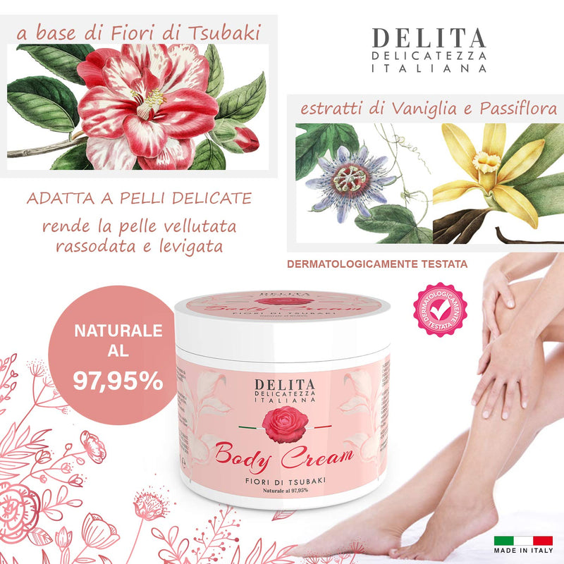 Luxury Body Cream Dulàc Delita | 16.91 Fl. Ounce | Skin moisturizer and Natural Firming cream for body care | Tsubaki oil, Passiflora organic extract and Vanilla extract - BeesActive Australia