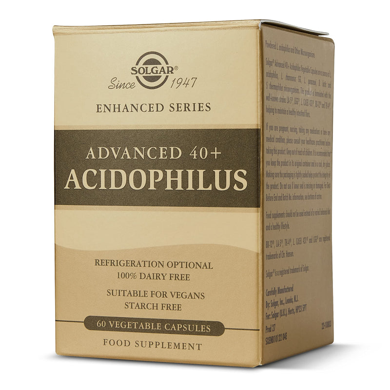 Solgar Advanced 40 Plus Acidophilus Vegetable Capsules - Pack of 60 - Digestion Support - Strains of Friendly Bacteria - Vegan and Gluten Free - BeesActive Australia