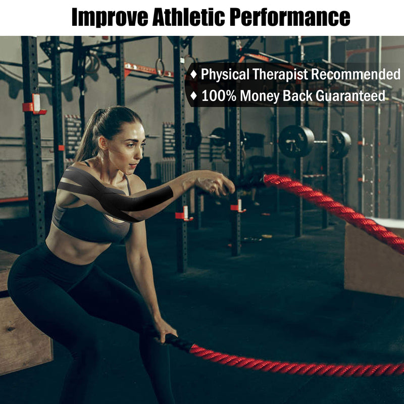Kinesiology Tape - Athletic Sports Lifting Tape for Pain Relief, Muscle and Joint Support, Workout Recovery, Achilles, Back, Knee, Shoulder, Ankle, Wrist, Foot, Elbow, Arm, Physical Therapy Equipment Black - BeesActive Australia