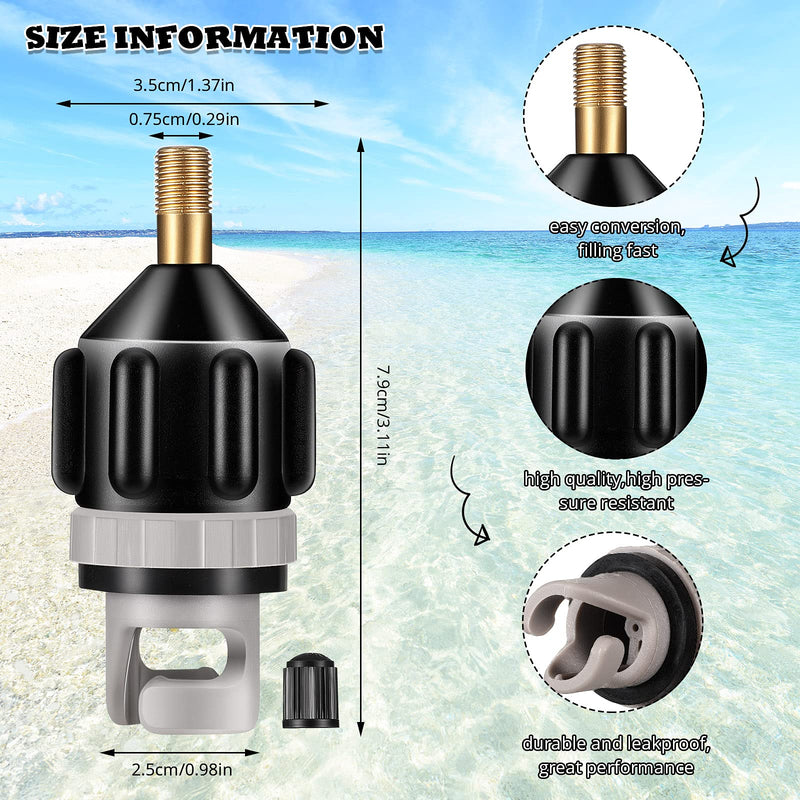 2 Pieces Inflatable Boat SUP Pump Adaptor Air Pump Converter Air Valve Adapter Conventional Air Pump Adapter Pumping Head Connector for Inflatable Kayak Stand Up Paddle Board Inflatable - BeesActive Australia