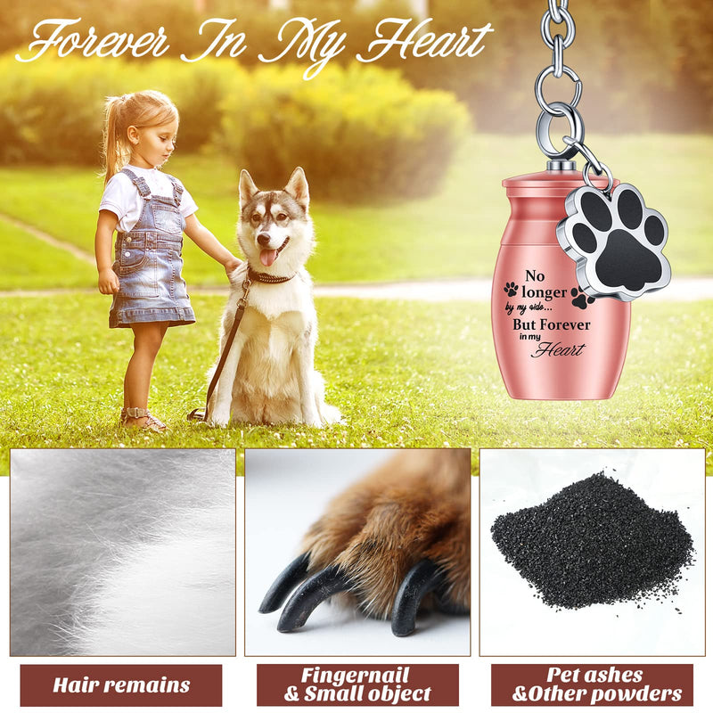 Tudomro Cylinder Cremation Urn Keychain Memorial Ashes Jewelry Pet Urns for Dogs Ashes Pet Cremation Jewelry Dog Ashes Keepsake Stainless Steel Pet Puppy Dog Paw Charm with Storage Bag for Memorial Pink - BeesActive Australia