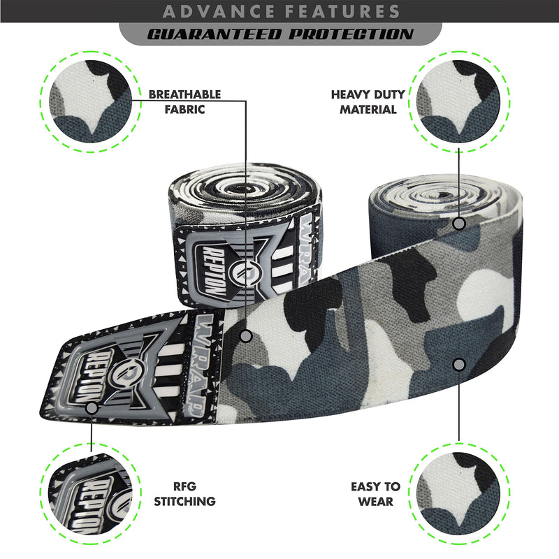 REPTON Elbow Wrap, Elbow Sleeves Support for Weightlifting, Powerlifting, CrossFit and Tendonitis | Adjustable Strap Compression Splint for Left and Right Size, Reversible Stabilizer (Grey Cemo) Grey Cemo - BeesActive Australia