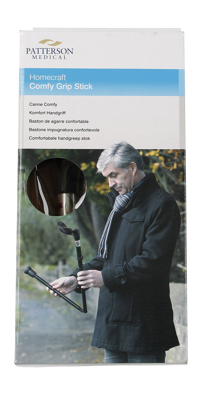 Homecraft Comfy Grip Sticks, Woodland Flower, Folding, Walking Stick for Support and Stability, Contoured Handle, Handicapped and Disabled, 77.5 cm - 87.5 cm, Disability Aids, Left- Hand 775-875mm, Left Hand - BeesActive Australia