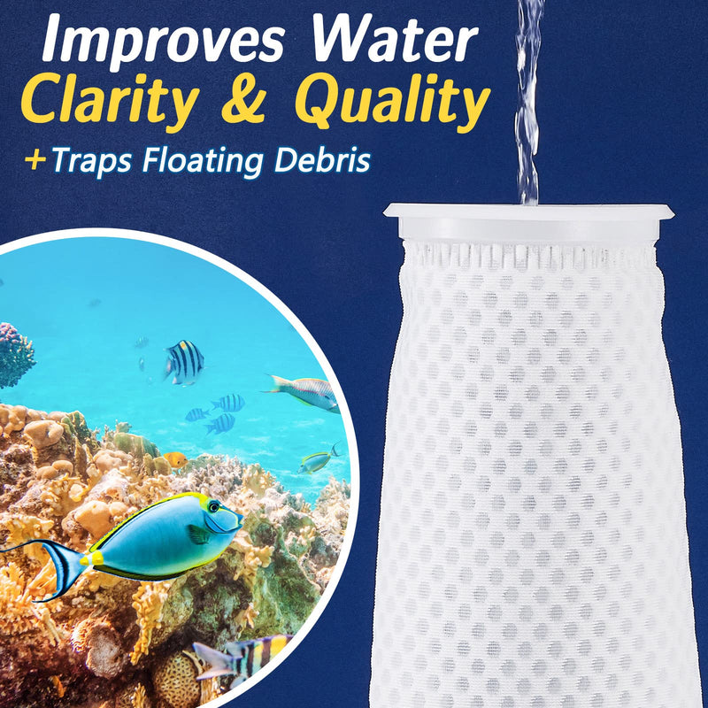 Jecery 8 Pcs Filter Socks 4 Inch 3D Honeycomb Design Filter Sock 4 Inch Ring by 11.8 Inch Long Saltwater Aquarium Filter Sock 150μm Aquarium Sump Filter Sock Use in Fish Tank Sump Overflow, White - BeesActive Australia