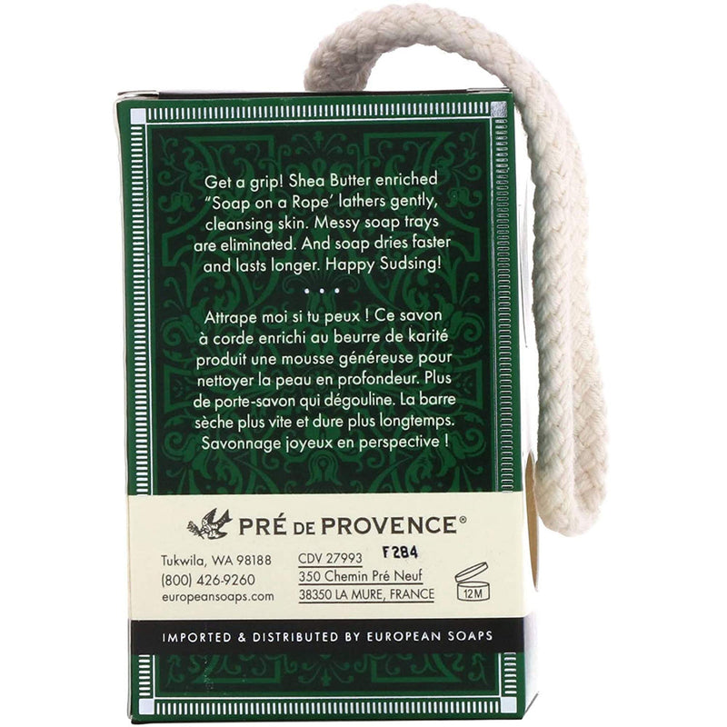 Pre De Provence Men's Fragrance Soap on a Rope Enriched with Natural & Repairing Shea Butter - Bergamot & Thyme (200g) - BeesActive Australia