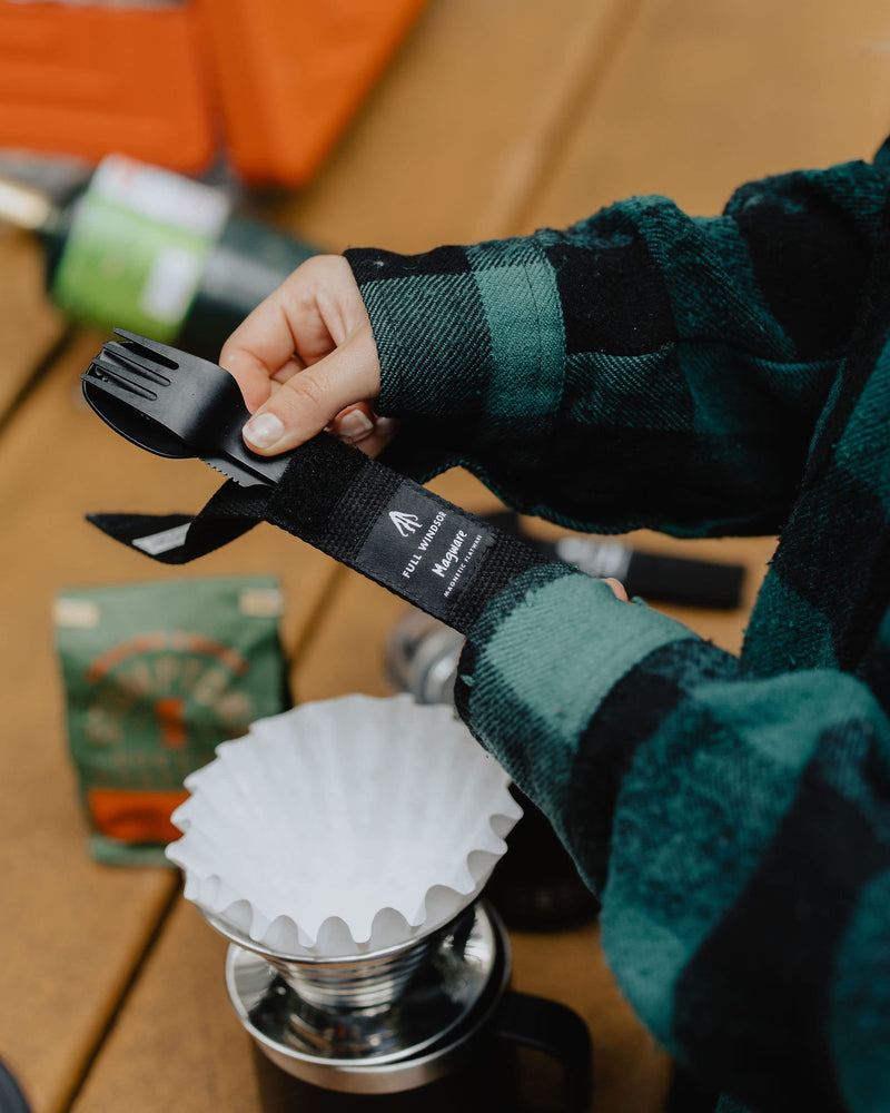 MAGWARE Magnetic Camping Utensils Set - Portable & Reusable Metal Travel Flatware with a Case for Camping, Picnic, Office & Kid's Lunchbox | Camping Cutlery Set | Knife, Fork & Spoon (3 PCS) Blue - BeesActive Australia